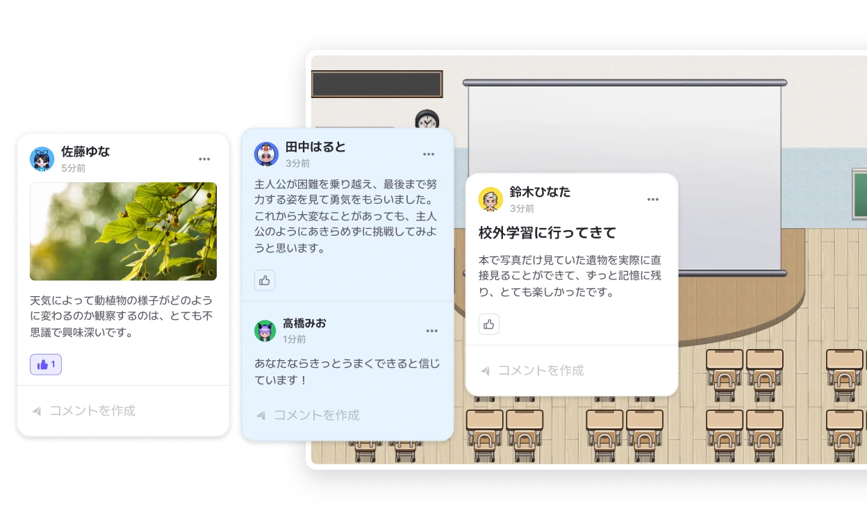 クイズとボードを行き来する画面例